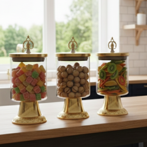 3Pcs Royal Lid Airtight Glass Jar (1124)