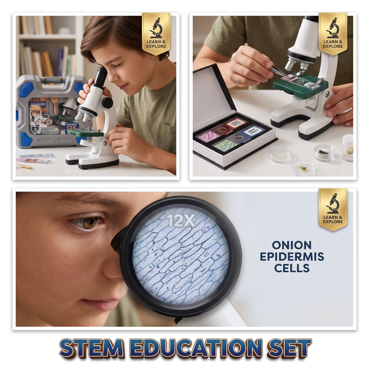 Scientific Microscope Kids STEM  Set With Carry Case