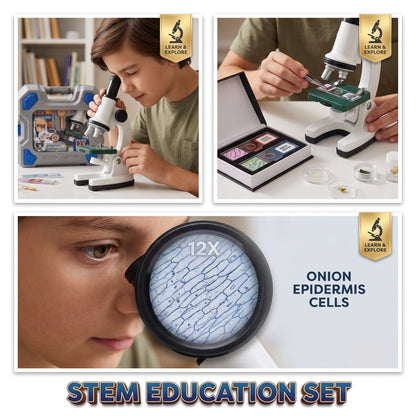 Scientific Microscope Kids STEM  Set With Carry Case