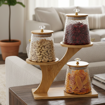 TriLevel Bamboo Pantry Display (1117)