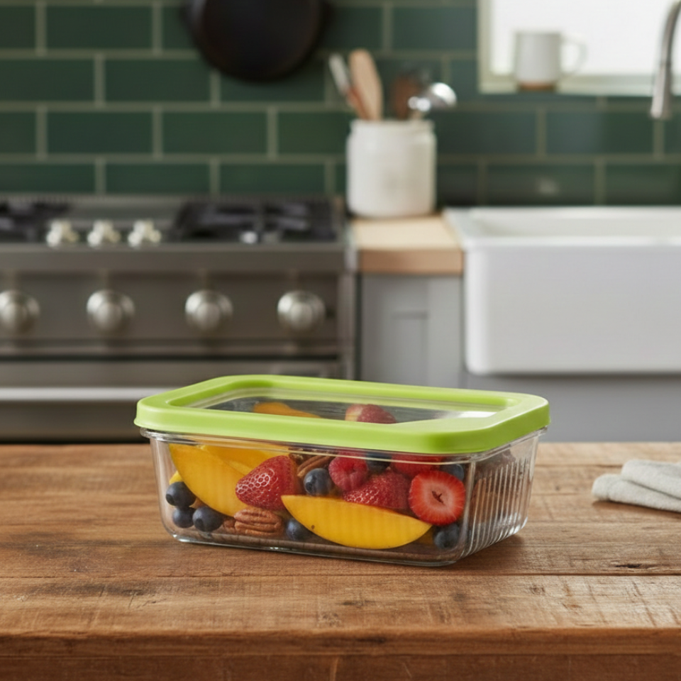 Unbreakable Glass Container (450ml) with Lid (2099) by Limon