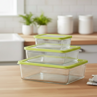 3-Pcs Unbreakable Glass Container Set (2100) by Limon