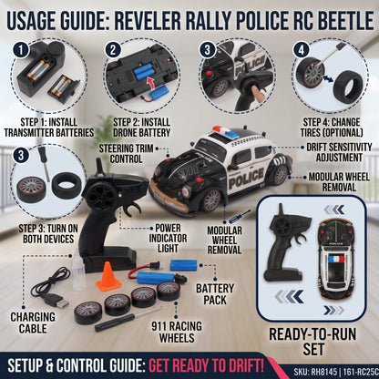 Remote Control Reveler Police Drift Car