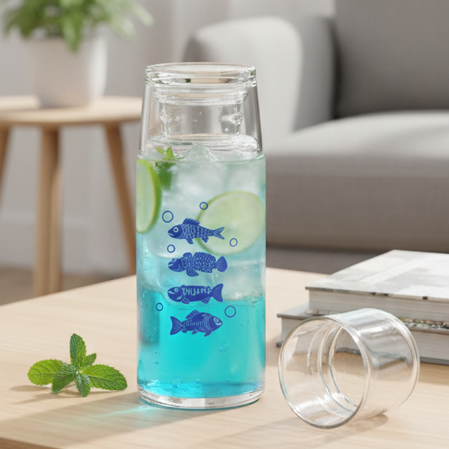Printed 800ml Glass Carafe (2358) by Limon