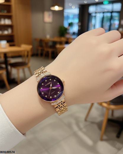 WHL00574 HWR Round Purple Dial Women's Watch - WHL