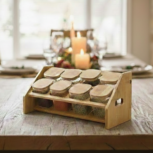 Angled Countertop Organizer for Kitchen Herbs & Seasonings (1139)