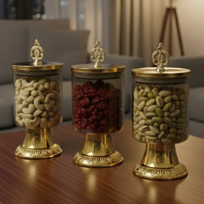 3Pcs Royal Lid Airtight Glass Jar (1124)