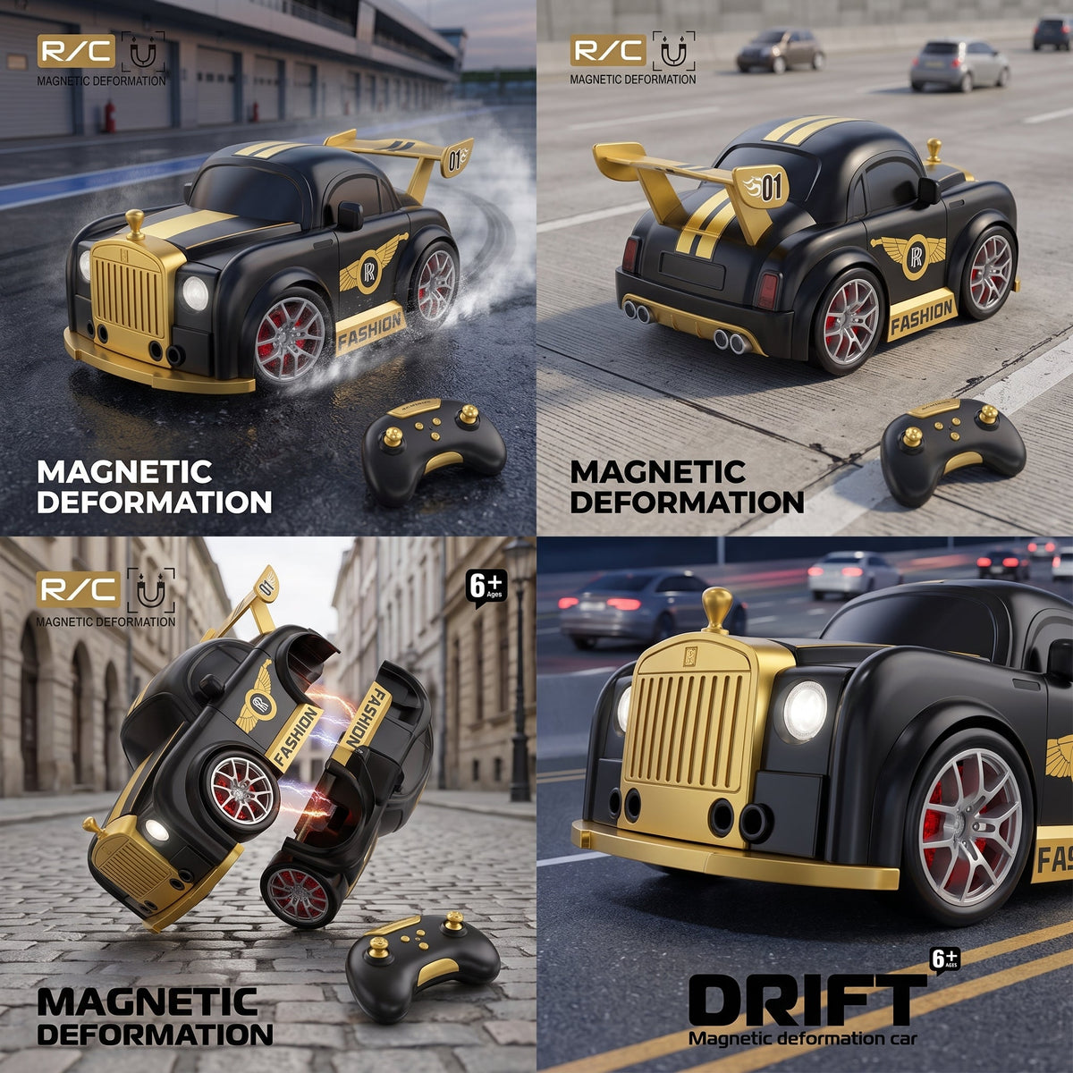 Remote Control Magnetic Deformation Drift Car