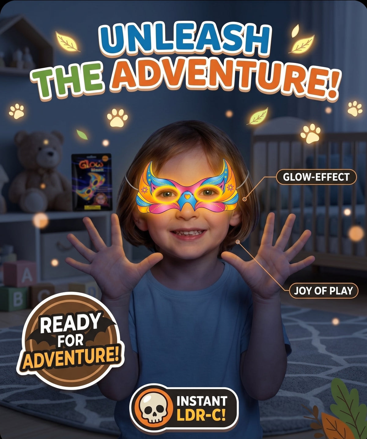 Glow in the Dark Mask Halloween Costume Accessory