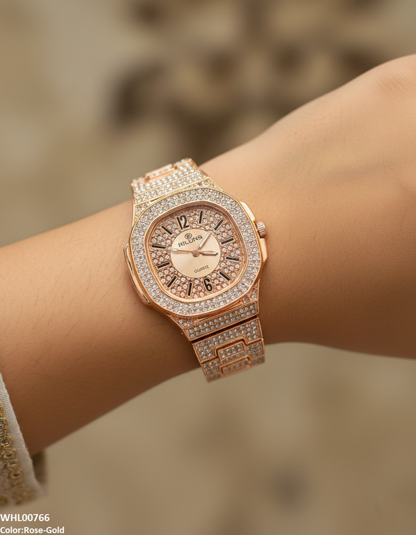 WHL00766 ZWA Rhinestone Round Dial Women's Watch - WHL