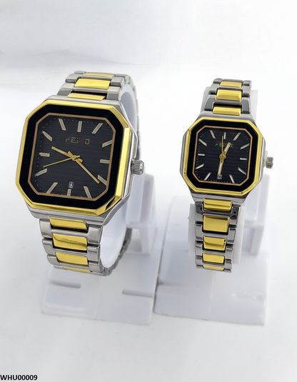 WHU00009 HWR Square Dial Couple Watch - WHU