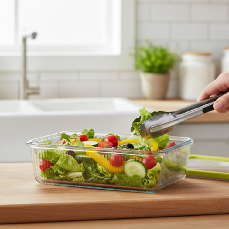 Unbreakable Glass Container (1.1L) with Lid (2098) by Limon