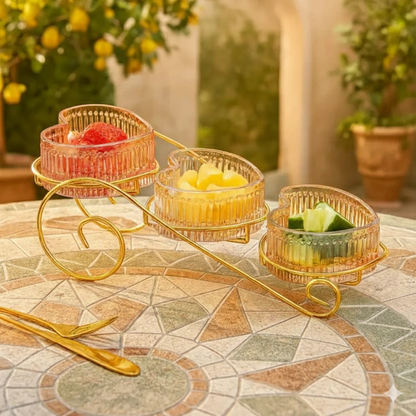 EliteCurve Heart-Shaped Glass Serving Trio (1120)