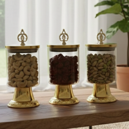 3Pcs Royal Lid Airtight Glass Jar (1124)