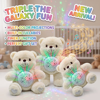 Star Projector White Teddy Bear With Sleep Soother