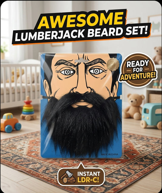 Fake Black Beard & Moustache – Halloween Costume Accessory