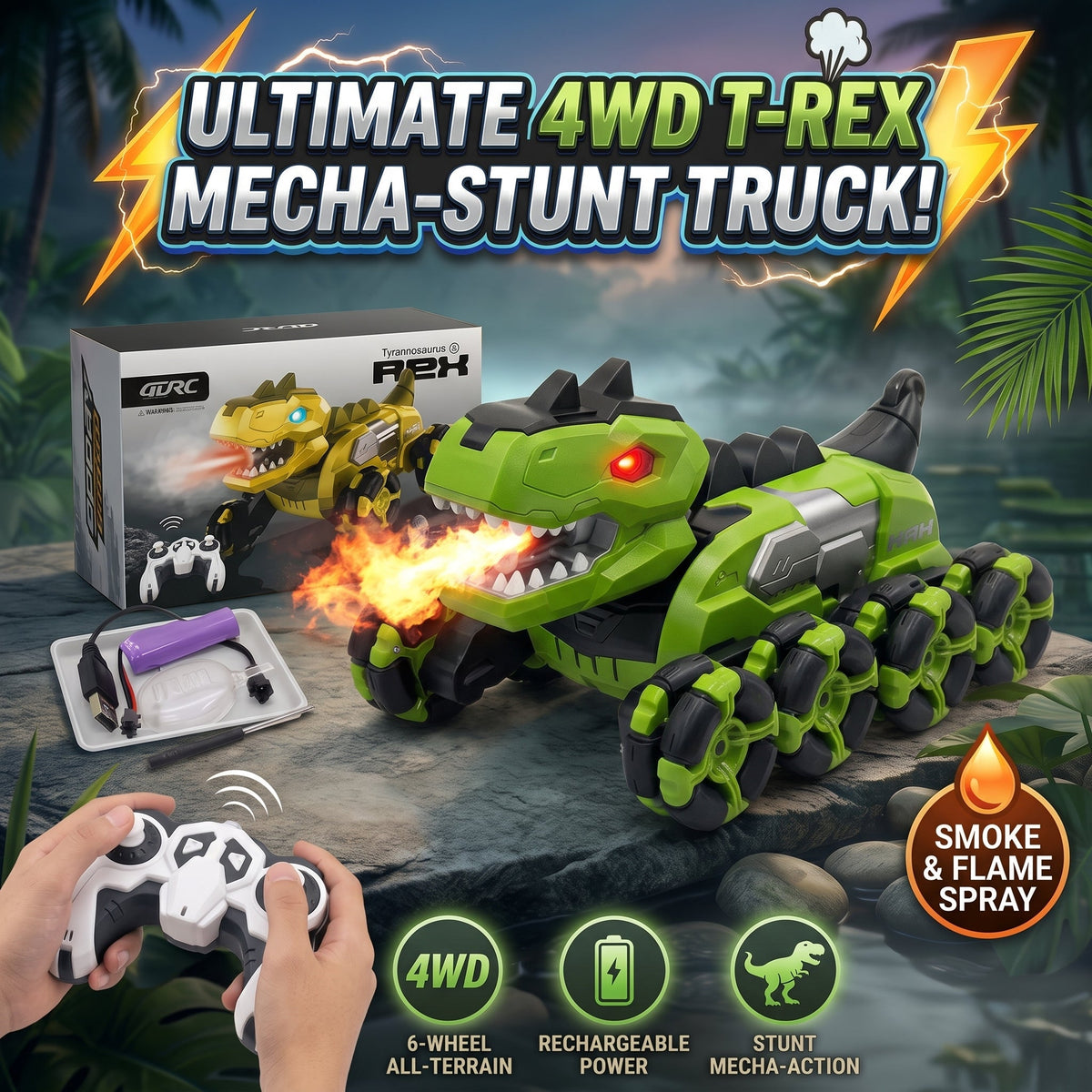 4DRC Remote Control Tyrannosaurus Rex Tank Car