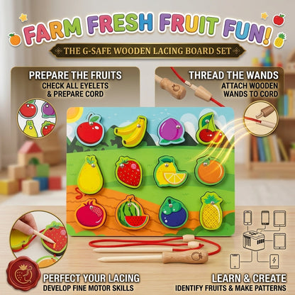Wooden Magnetic Fruit Fishing Game Board