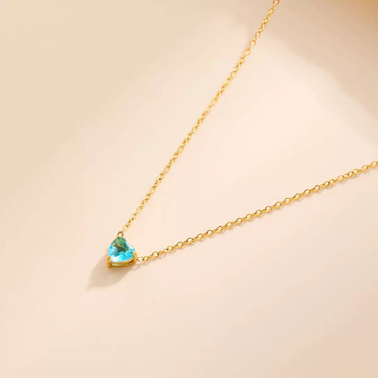 Heart Birthstone Dainty Pendant Necklace