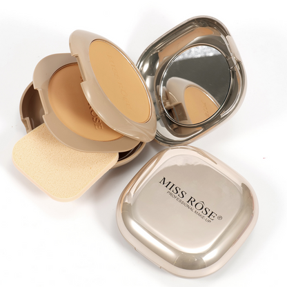 Miss Rose Pink Metallic Mirror Dual Compact Powder