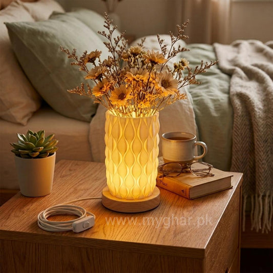 Modern Wooden Base LED Table Lamp