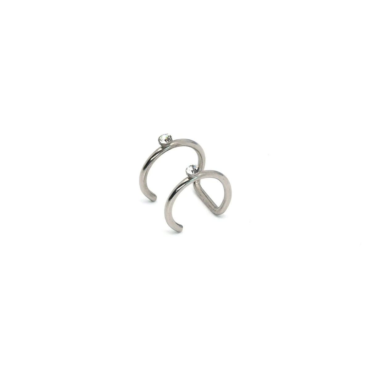 Stainless Steel U-Shaped Crystal Ear Cuff