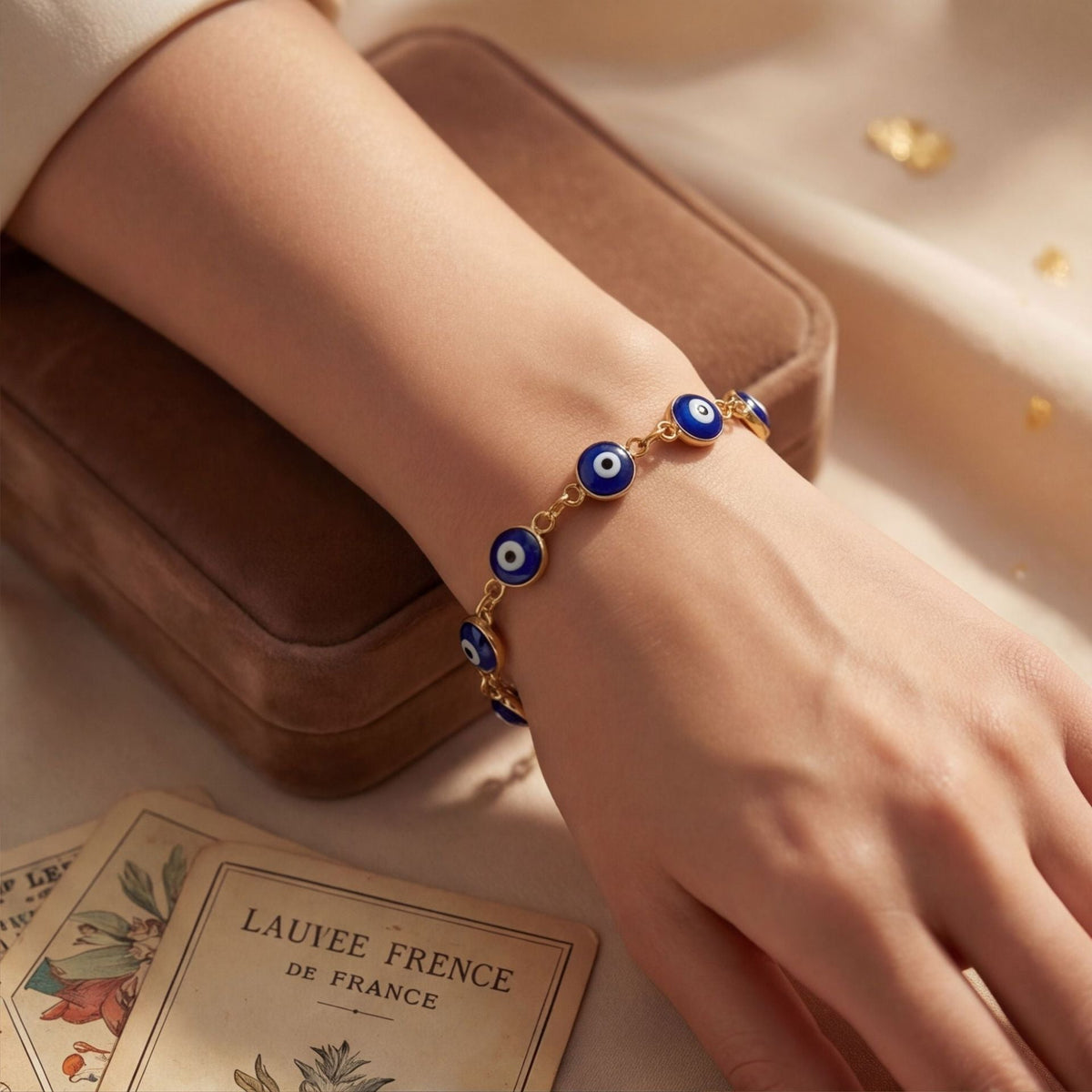 Classic Greek Evil Eye Station Bracelet