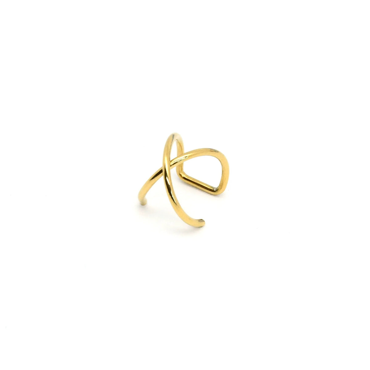 Gold Plated Cross Style Ear Cuff