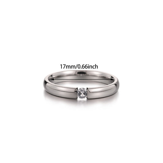 Solitaire Crystal Accent Ring