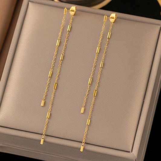 Aurelia Double Drop Chain Earrings
