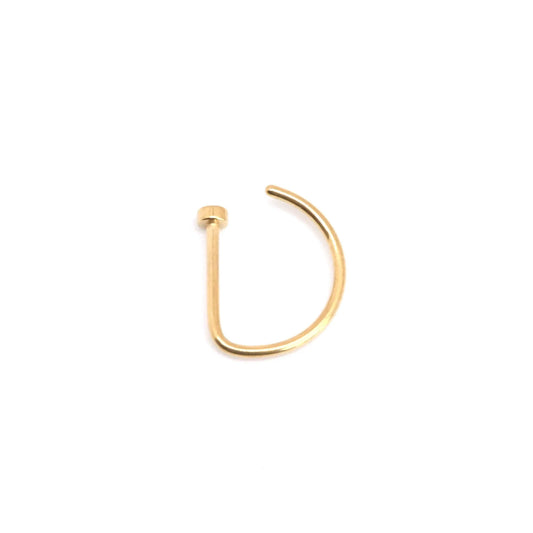 Gold Plated D-Shaped Nose Ring
