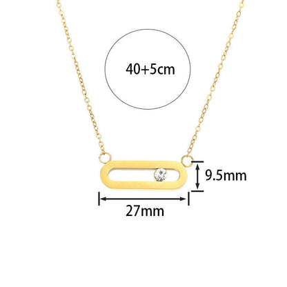 Gold-Tone Crystal Bar Necklace