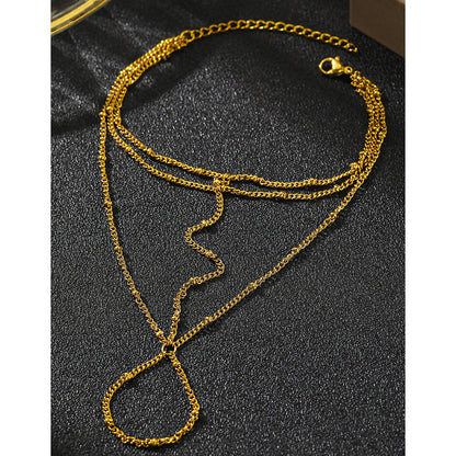 Gilded Layered Ring Handchain