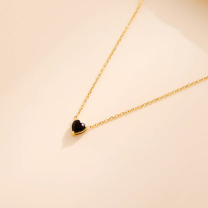 Heart Birthstone Dainty Pendant Necklace