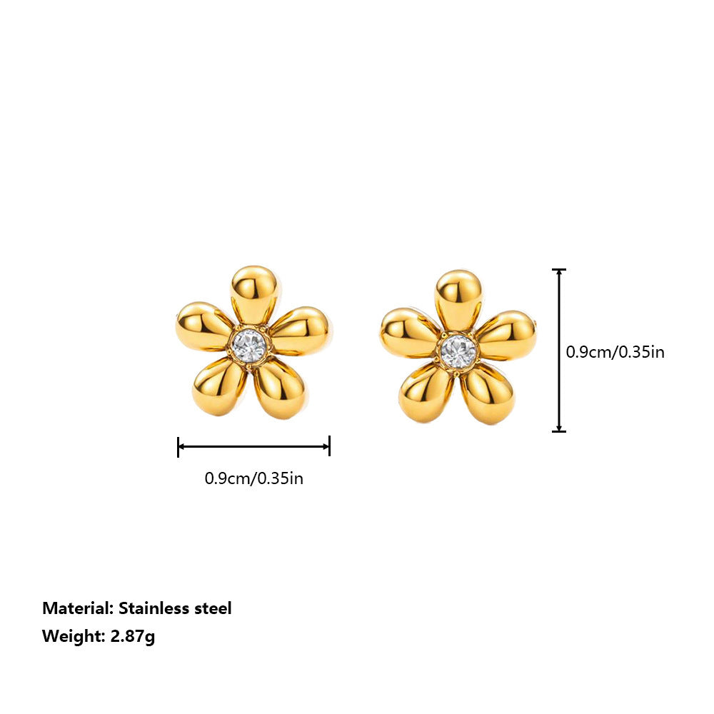 Dainty Blossom Crystal Stud Earrings