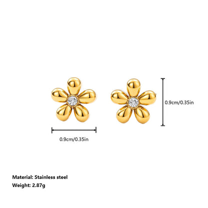 Dainty Blossom Crystal Stud Earrings