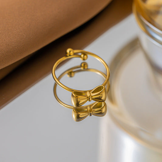 Golden Bow Open Ring