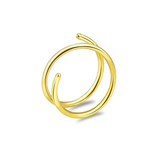 Gold Plated Double Hoop Nose Ring