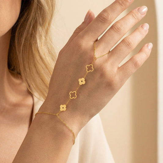Gold plated Clover Hand Chain