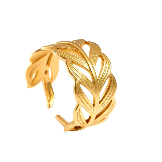 Bohemian Feather Laurel Adjustable Ring
