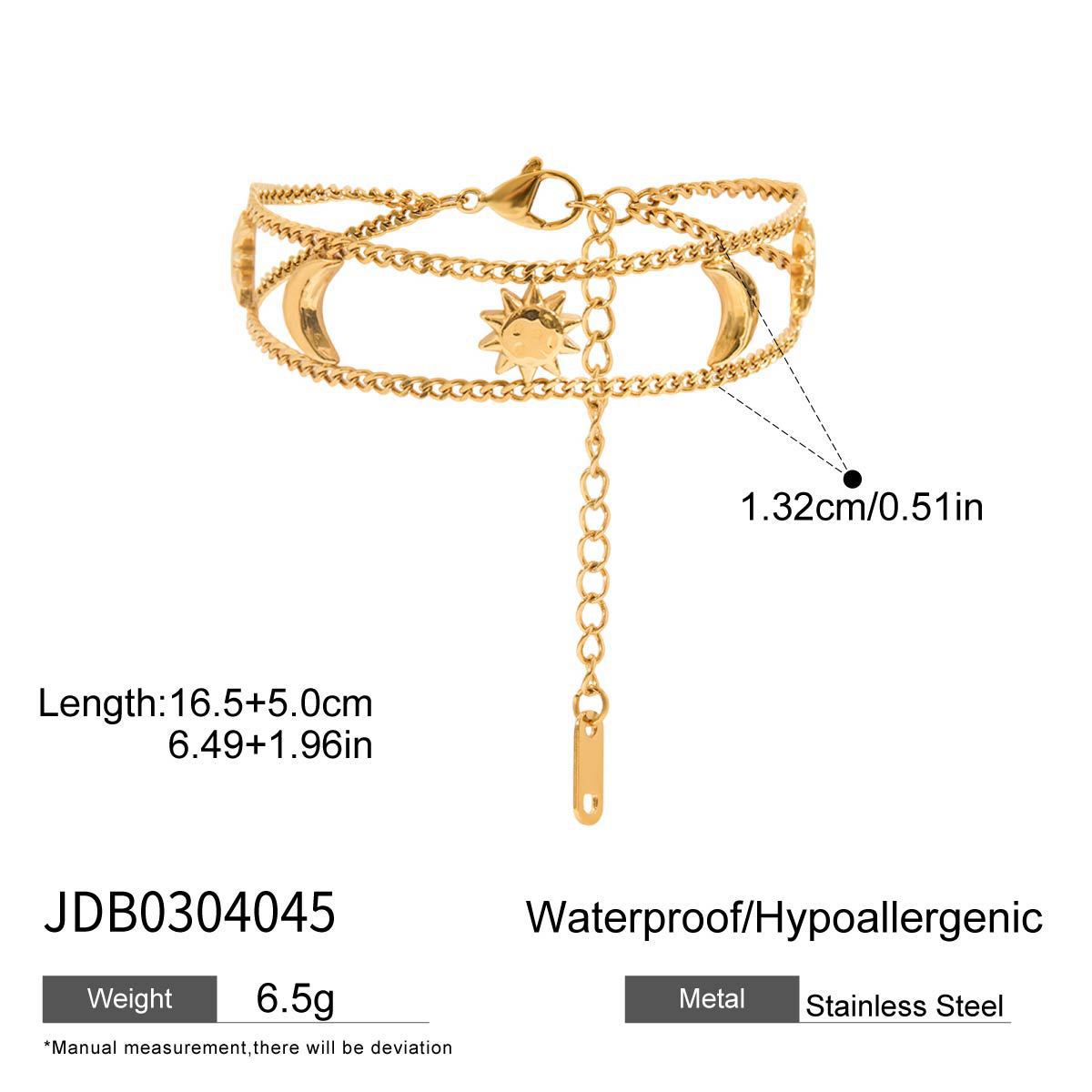 Celestial Sun & Moon Layered Bracelet