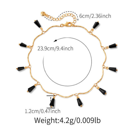 Gold Plated Midnight Muse Tassel Anklet