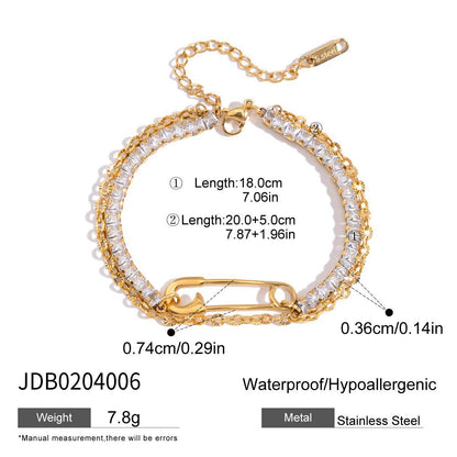 Crystal Link Tennis Chain Bracelet
