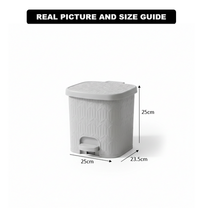 6L Bamboo-Style Dustbin with Pedal (2065) by Limon