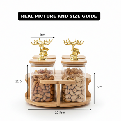 Royal Deer 4-Pcs Rotating Storage Jars Station (1107)