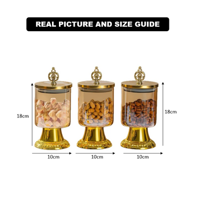 3Pcs Royal Lid Airtight Glass Jar (1124)