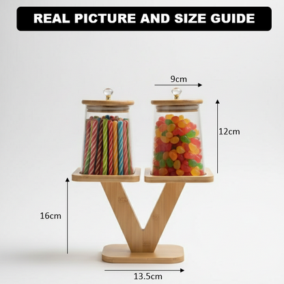 V-Crest Ribbed Glass Bamboo Display (1110)