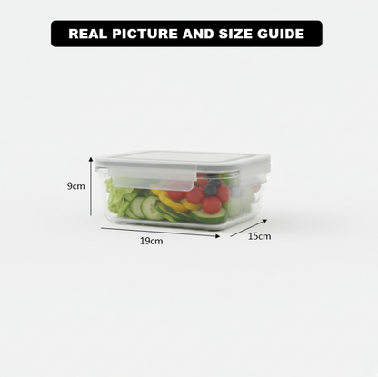850ML Rectangular Glass Container with Lid (1802) by Limon