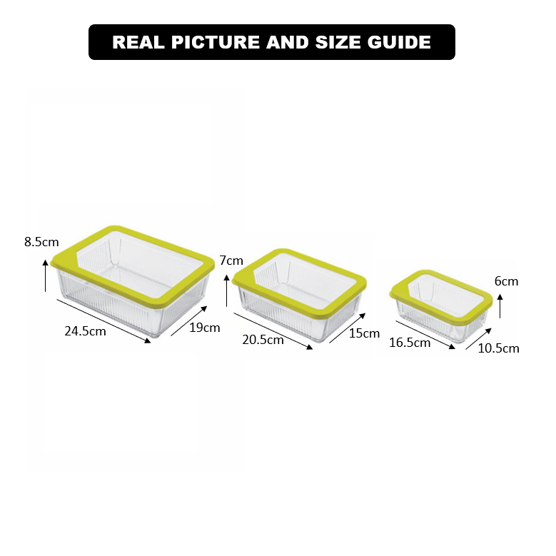 3-Pcs Unbreakable Glass Container Set (2100) by Limon
