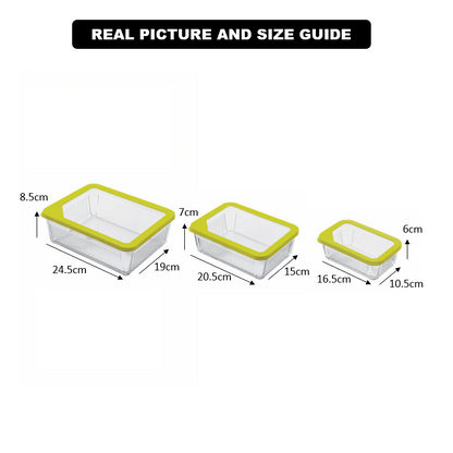 3-Pcs Unbreakable Glass Container Set (2100) by Limon